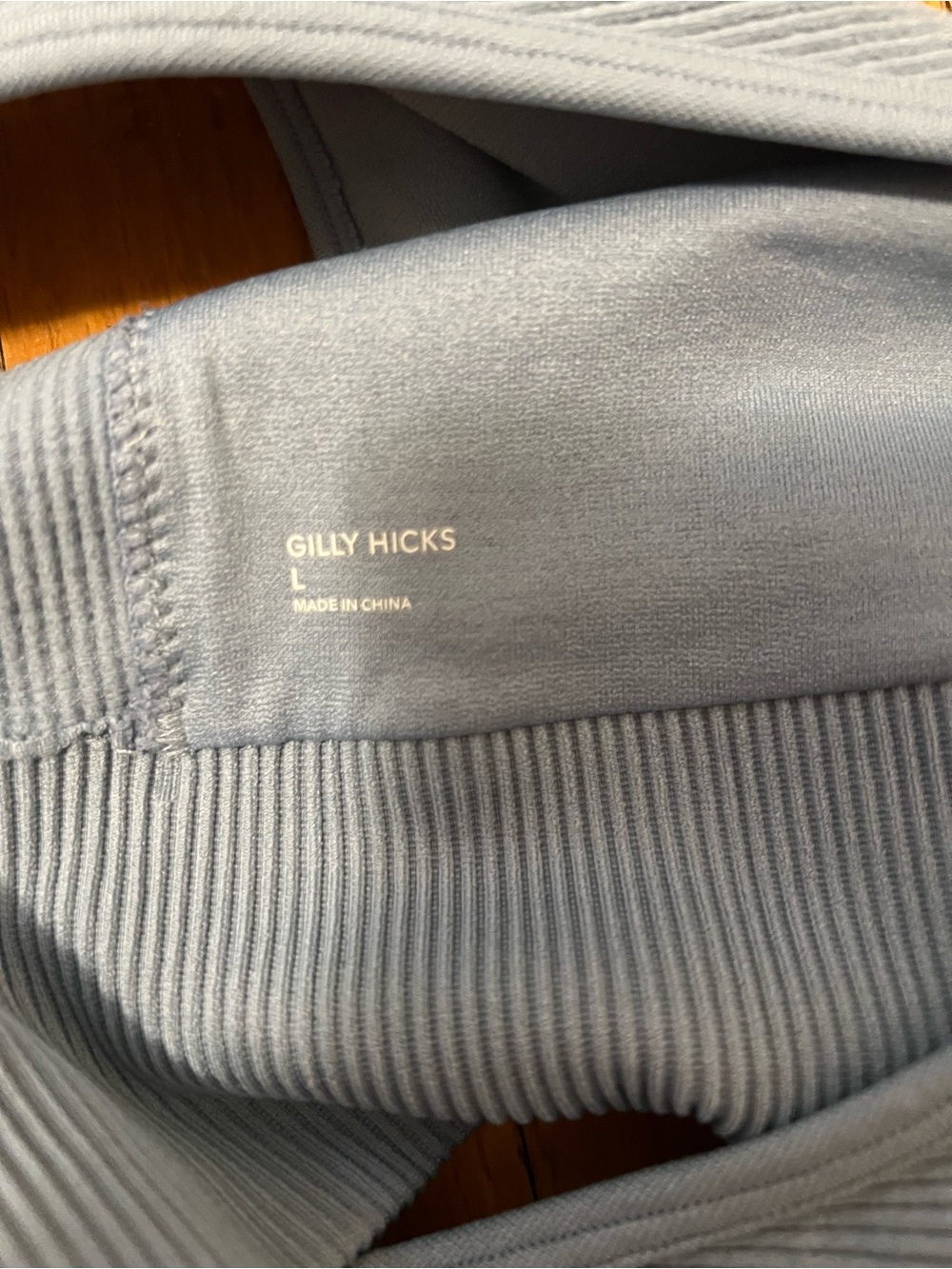 Gilly Hicks Ribbed Racerback Crop Tank - Light Blue - Picture 4 of 4